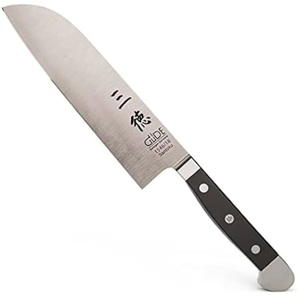 GÜDE Solingen - Forged Santoku, 18 cm, POM svart, ALPHA - dubbelt bolster, handgjord i Tyskland