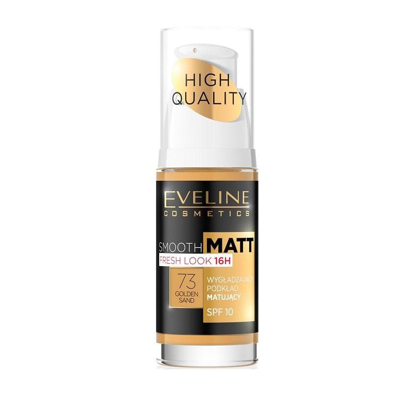 EVELINE_High Quality Smooth Matt SPF10 wygładzający podkład matujący 73 Golden Sand 30ml