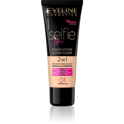 Eveline Cosmetics Selfie Time Foundation & Concealer 01 Porcelain