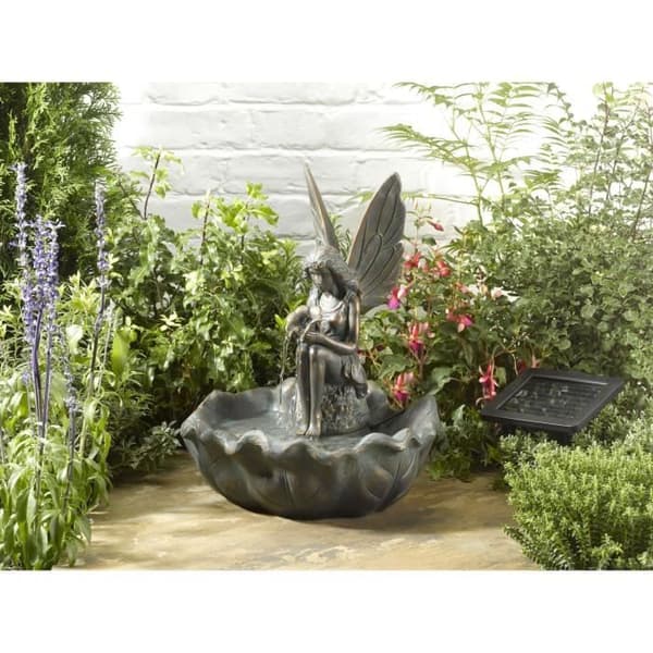 Solfontän - SMARDTV - Fe - Sofistikerad bronseffekt - Harts och plast - 43x34x34cm