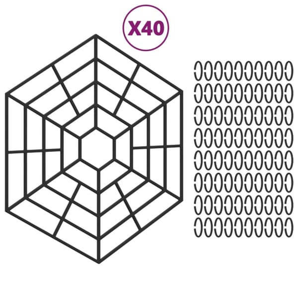 gitre til havedam 40 stk. polypropylen sort