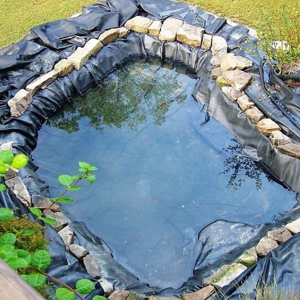 0,3 mm tjocklek Vattentät linerfilm Fiskdammsliner Trädgårdspool förstärkt HDPE landskapsarkitektur Pool Geomembran, 6x6M