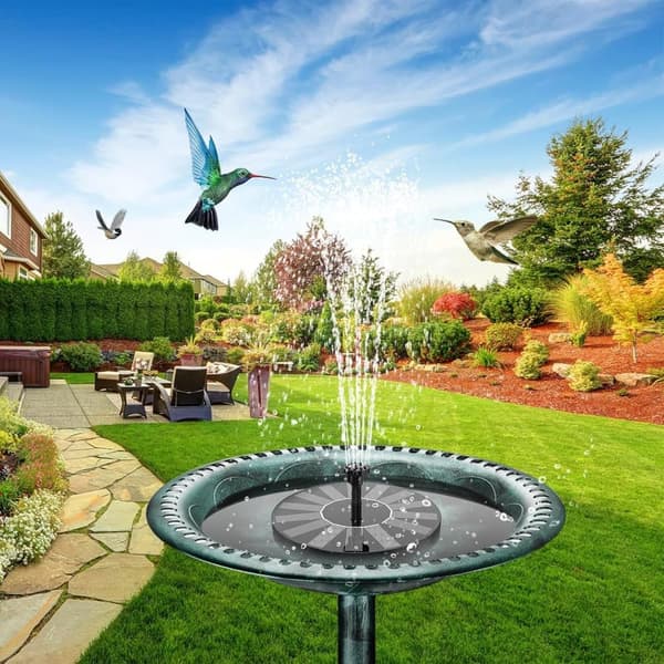Solar Bird Bath -suihkulähdepumppu, aurinkosuihkulähdepumppu lintukylpyyn 6 suuttimella, aurinkoenergialla toimiva suihkulähdepumppu puutarhaan