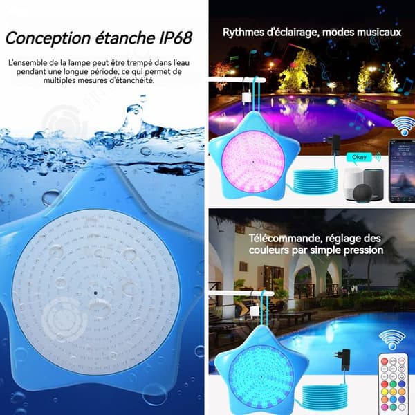 INN Lumière pool 1 pcs 10W LED-hänglampa med magnetisk upphängning och smart appkontroll för undervattensbelysning