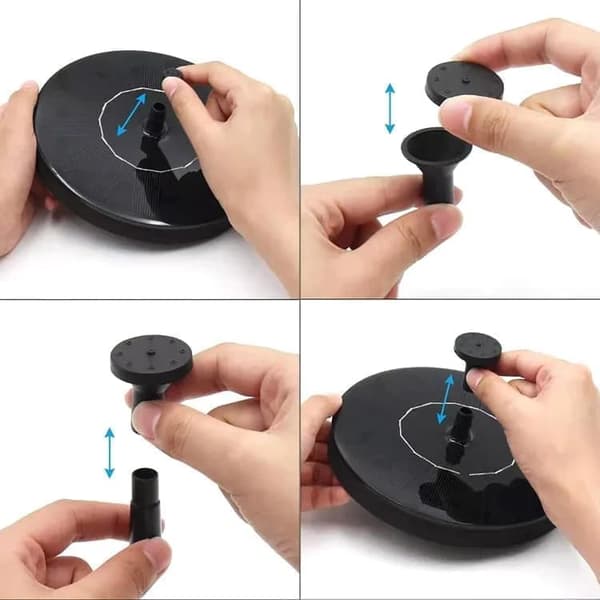 Vattenfontän solcellsdriven 13 cm solcellsfontän vatten fontän utomhus Svart
