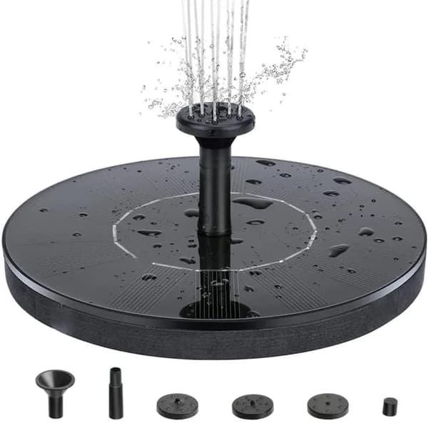 Vattenfontän solcellsdriven 13 cm solcellsfontän vatten fontän utomhus Svart