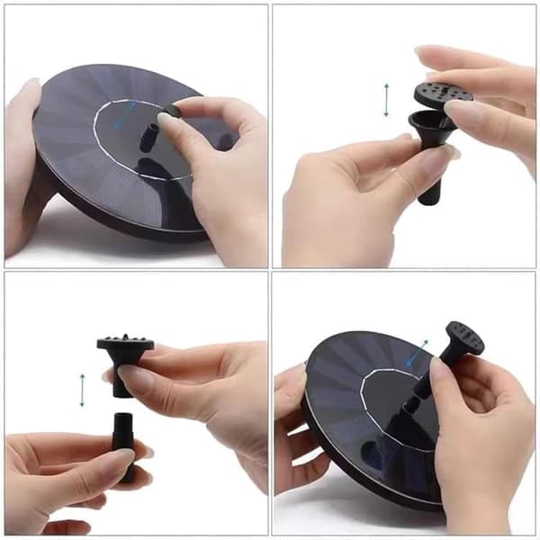 Vattenfontän solcellsdriven 16 cm solcellsfontän vatten fontän utomhus Svart