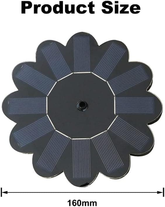 Vattenfontän solcellsdriven 16 cm solcellsfontän vatten fontän utomhus Svart