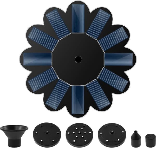 Vattenfontän solcellsdriven 16 cm solcellsfontän vatten fontän utomhus Svart