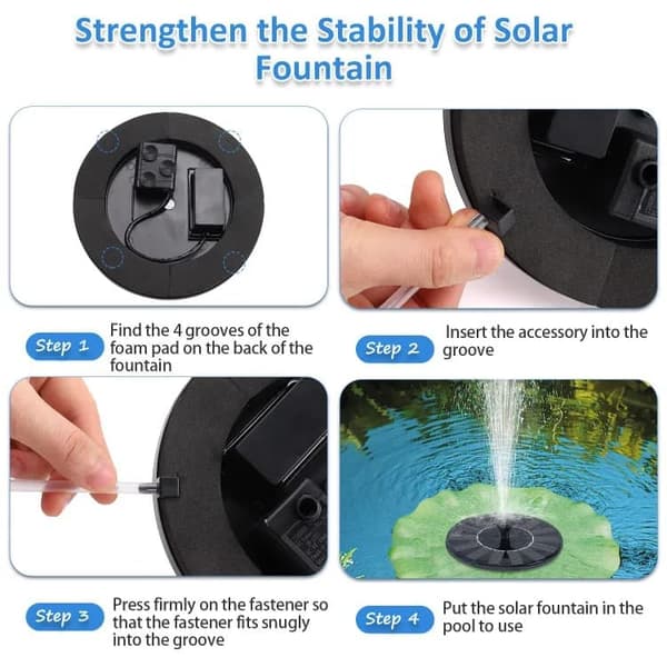 Solar springvandspumpe 13 cm, flydende vandpumpe 210 l/t, vandtæt til fuglebad og pool