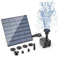 Miniatyrbild 1 av 9: Lollanda Solcellsdriven fontän – solvattenpump med 6 munstycken, för fågelbad, fiskdamm och trädgård