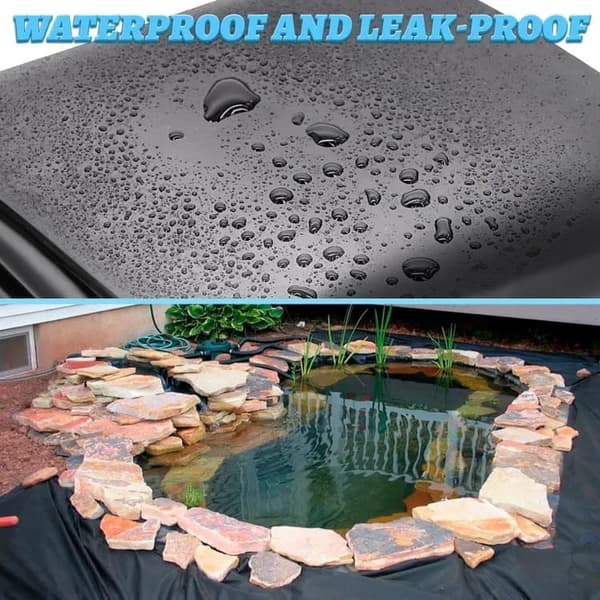 Lollanda Svart HDPE Pond Liner – Tjock och UV-beständig Fiskdamm Membran för Utomhus Fiskdammar och Dammanläggningar