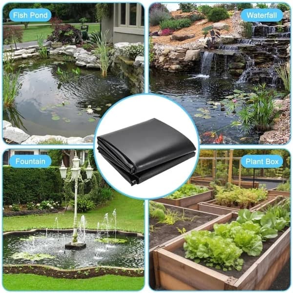 Lollanda Svart HDPE Pond Liner – Tjock och UV-beständig Fiskdamm Membran för Utomhus Fiskdammar och Dammanläggningar