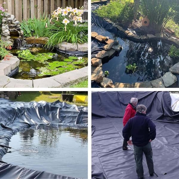 Lollanda Svart HDPE Pond Liner – Tjock och UV-beständig Fiskdamm Membran för Utomhus Fiskdammar och Dammanläggningar
