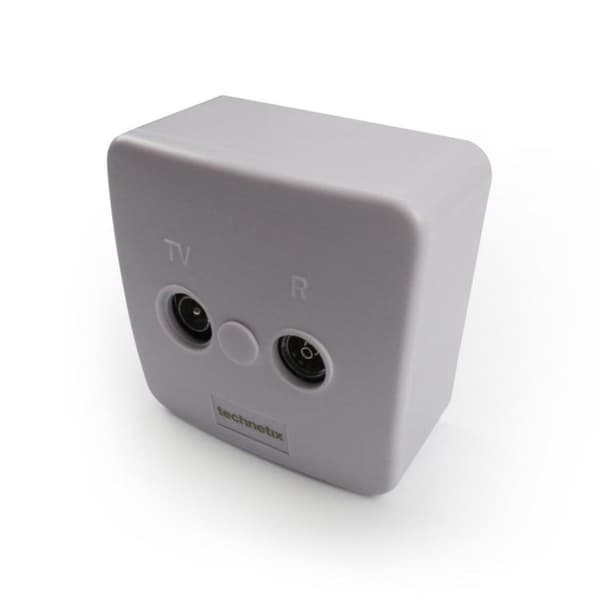 Technetix TN-TRAS2000-S Radio/TV Vägguttag Coax 2 Utgångar Vit