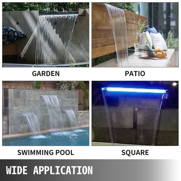 Pool springvand vandfald med LED-lys - Holdbart, 17 farvetilstande og nem installation