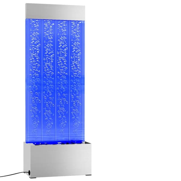 Kuplapylväs RGB LED-valoilla ruostumaton teräs/akryyli 110 cm