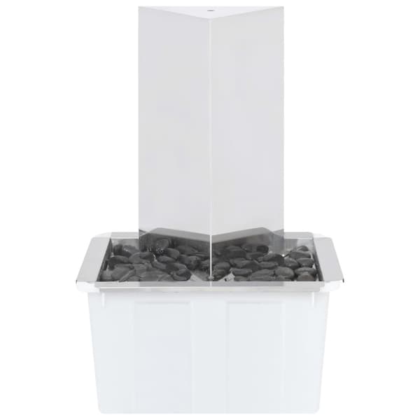 havespringvand med pumpe 76 cm trekantet rustfrit stål