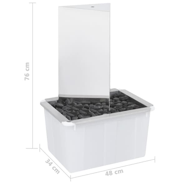 havespringvand med pumpe 76 cm trekantet rustfrit stål