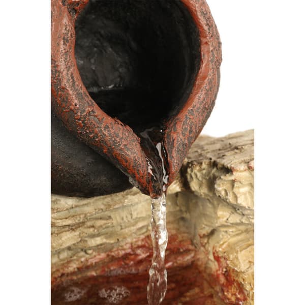 Dekorativ springvand med lys - Stenstil 36x24x50 cm