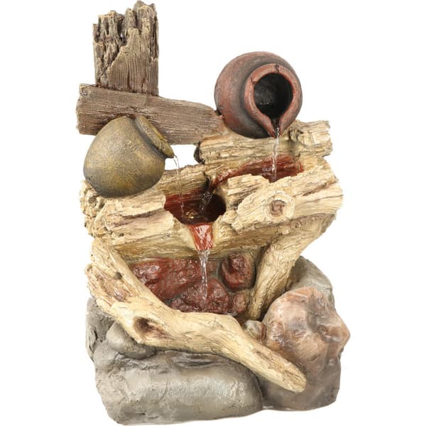 Dekorativ springvand med lys - Stenstil 36x24x50 cm