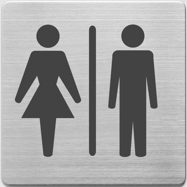 Alco AL-450-3 Piktogram rustfrit stål 90x90x1mm - WC Damer og Herrer -
