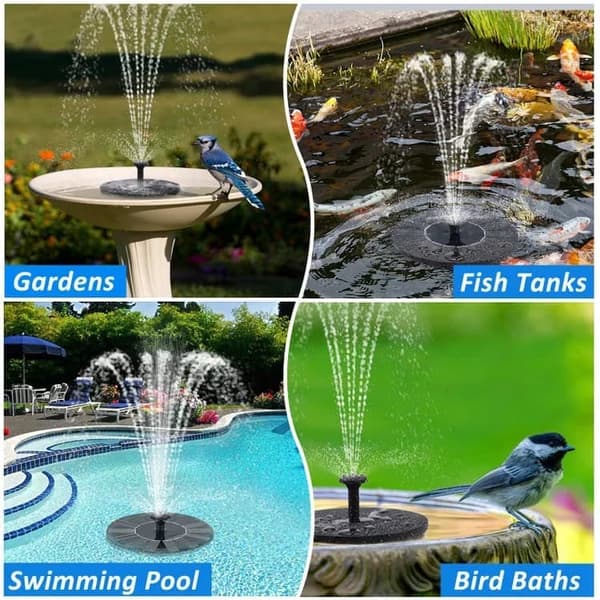OBOSOE Solar Springvandspumpe 13 cm, Flydende Vandpumpe 210 L/t, Vandtæt til Fuglebad og Pool