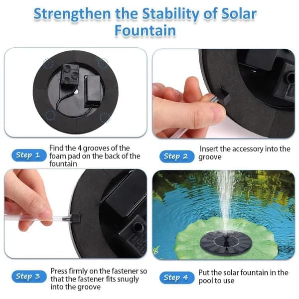 OBOSOE Solar Springvandspumpe 13 cm, Flydende Vandpumpe 210 L/t, Vandtæt til Fuglebad og Pool