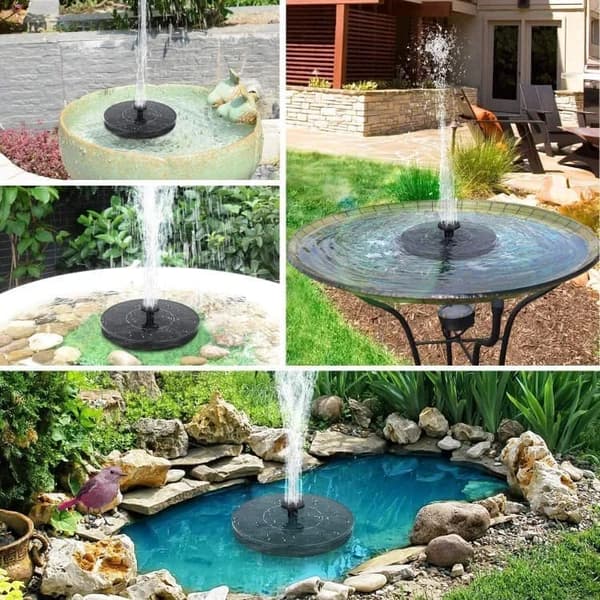 OBOSOE Solar Springvandspumpe 13 cm, Flydende Vandpumpe 210 L/t, Vandtæt til Fuglebad og Pool