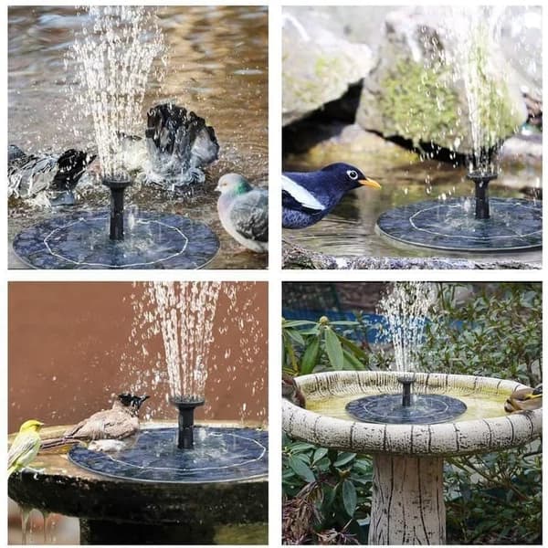 OBOSOE Solar Springvandspumpe 13 cm, Flydende Vandpumpe 210 L/t, Vandtæt til Fuglebad og Pool