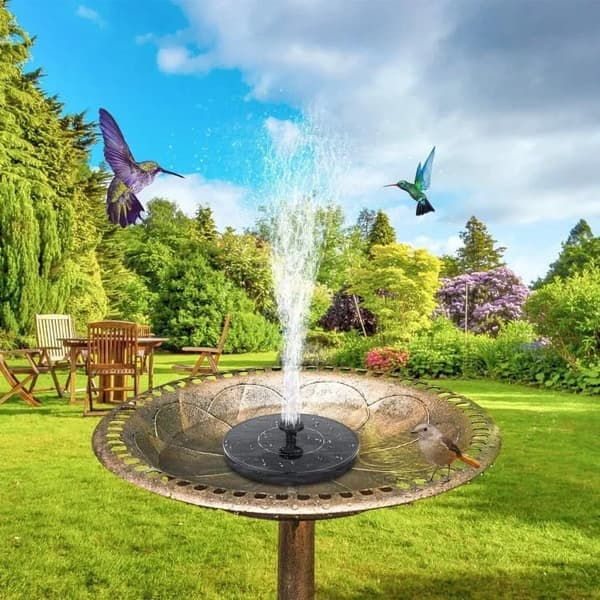 OBOSOE Solar Springvandspumpe 13 cm, Flydende Vandpumpe 210 L/t, Vandtæt til Fuglebad og Pool