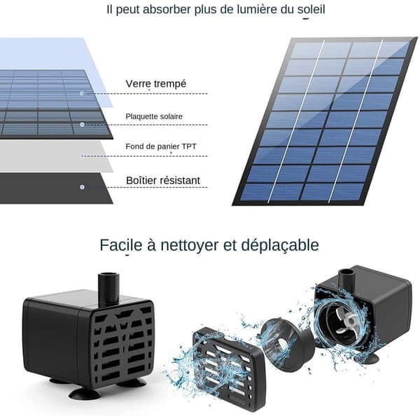 Bomclap Water Fountain aurinkoenergialla toimiva 2,5 W 6 suuttimella – Solar Fountain Fountain Pump