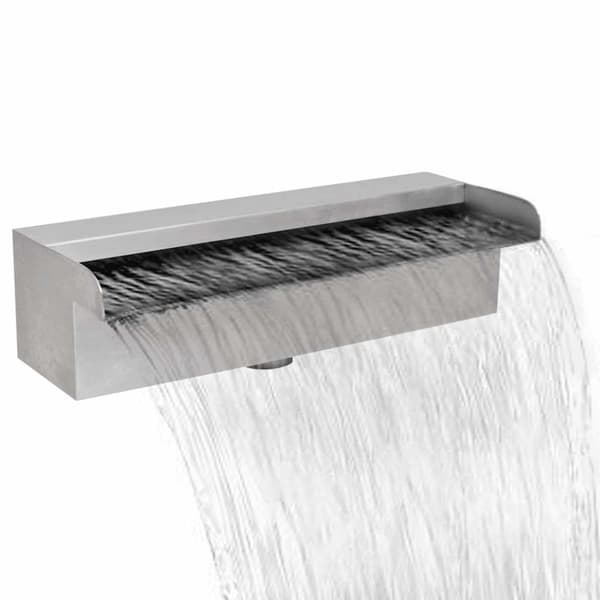 vidaXL Rektangulær foss i rustfritt stål 30 cm