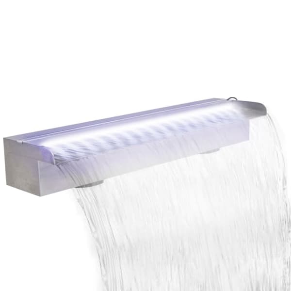 vidaXL Rektangulær foss med lysdioder i rustfritt stål 60 cm