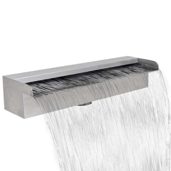 vidaXL Rektangulær foss i rustfritt stål 45 cm