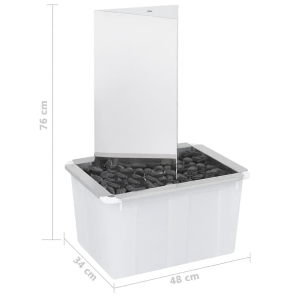 vidaXL Hagefontene med pumpe rustfritt stål 76 cm trekantet