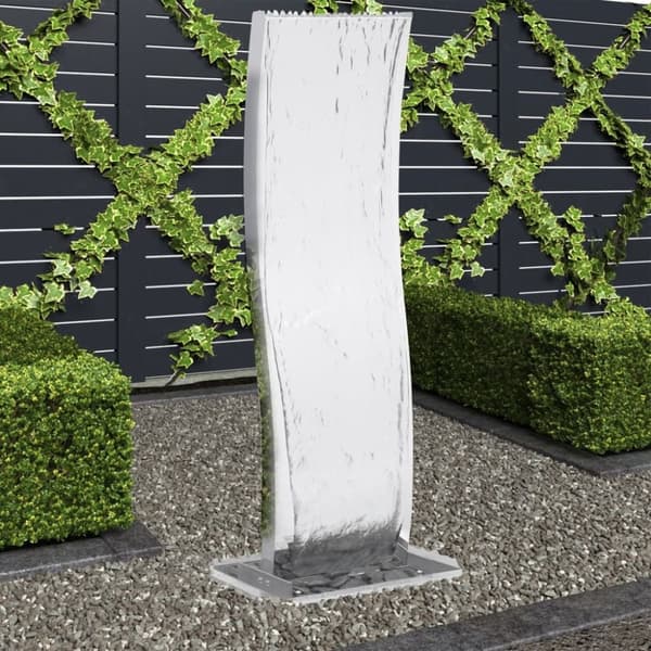 vidaXL havespringvand med pumpe 130 cm buet rustfrit stål