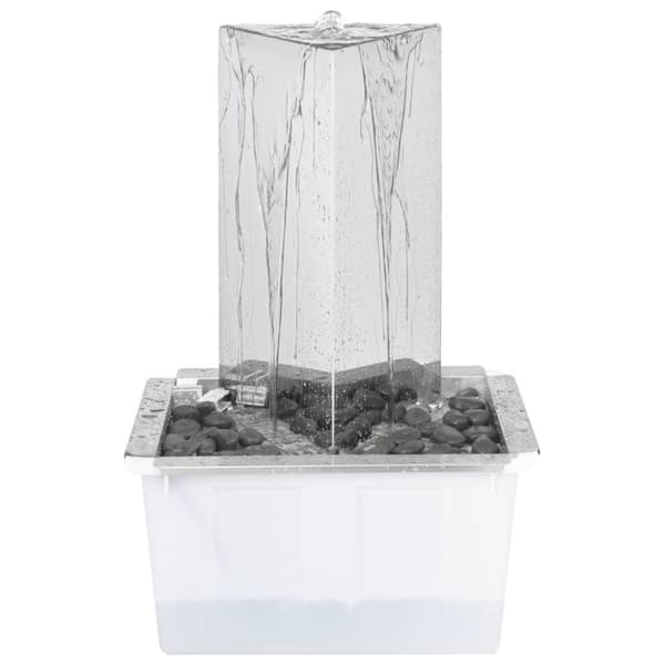 vidaXL havespringvand med pumpe 76 cm trekantet rustfrit stål