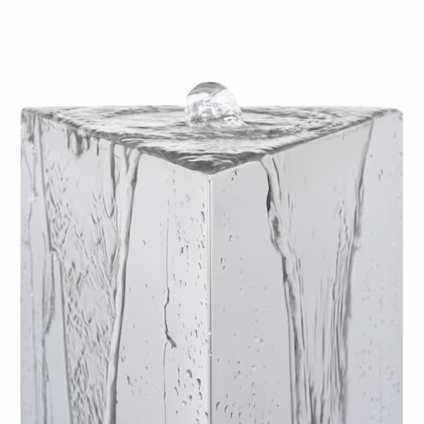 vidaXL havespringvand med pumpe 76 cm trekantet rustfrit stål