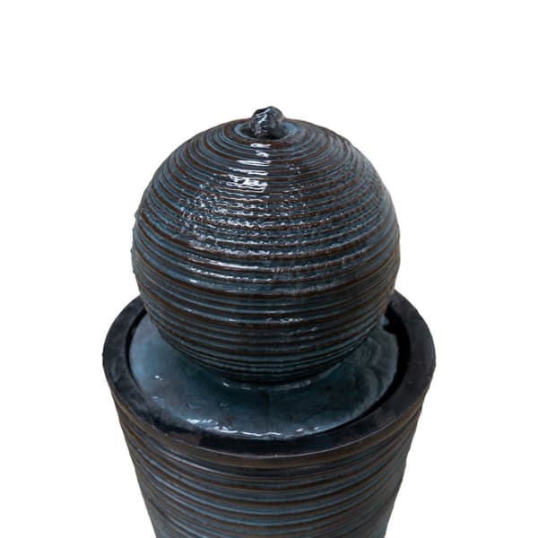 Vattensten av Resin för Trädgård Dekoration Fontän Patio Grå Sfär Fristående Rund Vattenpump Solcell Modern Vattenfall Steneffekt 6 Timmars Batteri