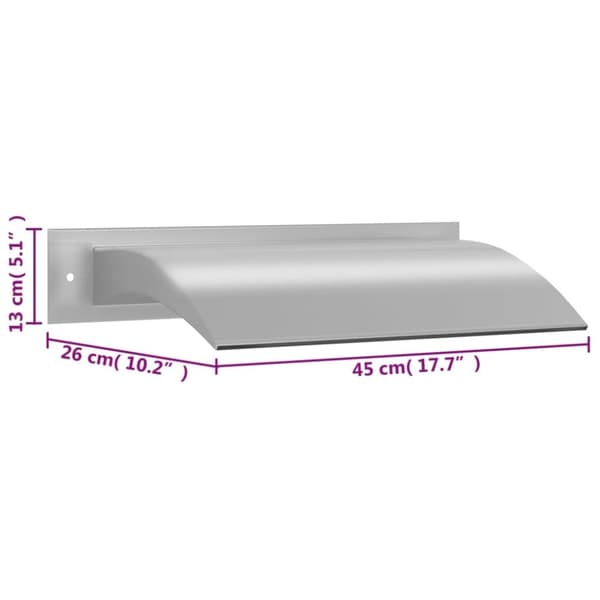 vidaXL Bassengfontene sølv 45x9x26 cm rustfritt stål
