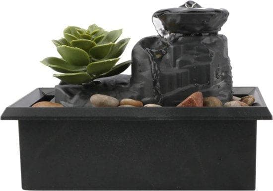 Vattenfall i Feng Shui Fontein | Vattenfall i huset I Fontän inuti | LED -belysning | Inomhus Fontein | Färgglad | 30x18x15 cm