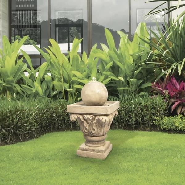 Utomhus Waterfall Garden Fountain LED-ljus och pump, Teamson Home