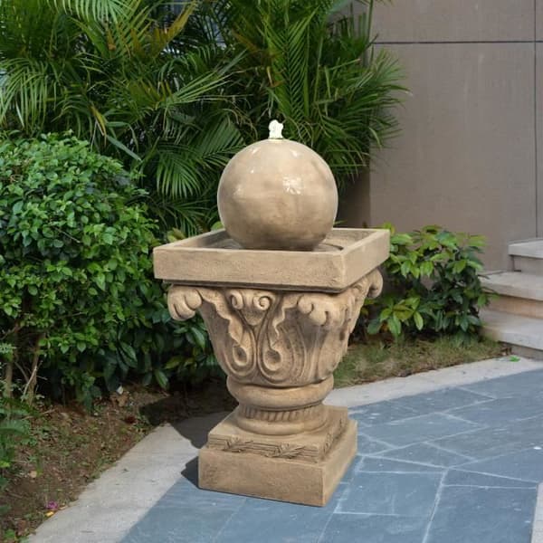 Utomhus Waterfall Garden Fountain LED-ljus och pump, Teamson Home