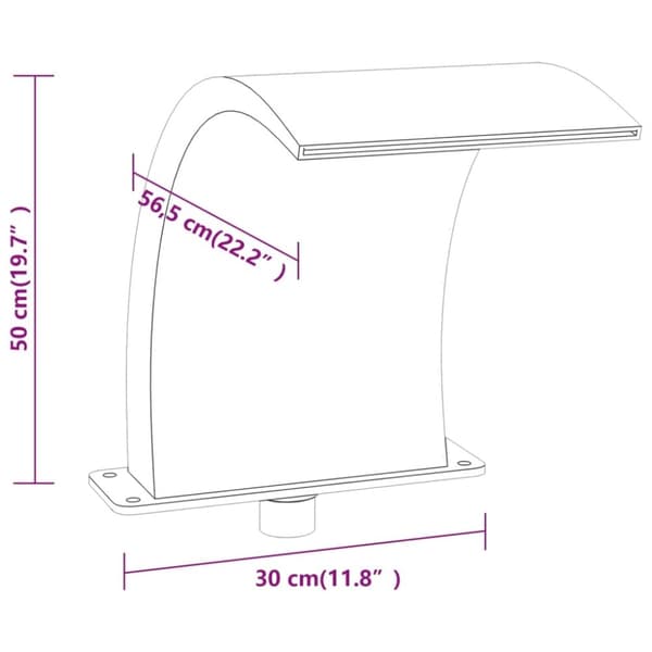 vidaXL Bassengfontene med RGB LED akryl 50 cm