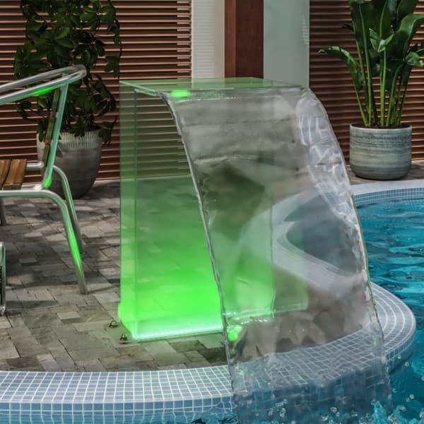 vidaXL Bassengfontene med RGB LED akryl 51 cm