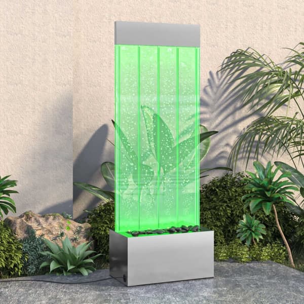 vidaXL 151400  boblesøjle med RGB LED'er 110 cm rustfrit stål og akryl