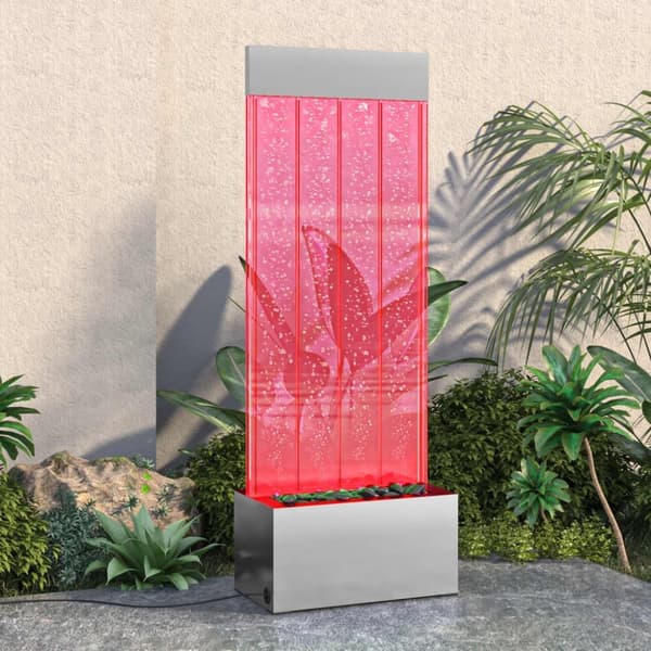 vidaXL 151400  boblesøjle med RGB LED'er 110 cm rustfrit stål og akryl