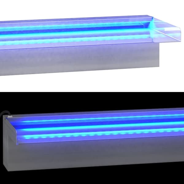 vidaXL vandfald med LED'er og RGB-farver 108 cm rustfrit stål