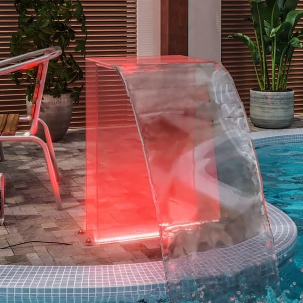 vidaXL Poolfontän med RGB LED akryl 51 cm